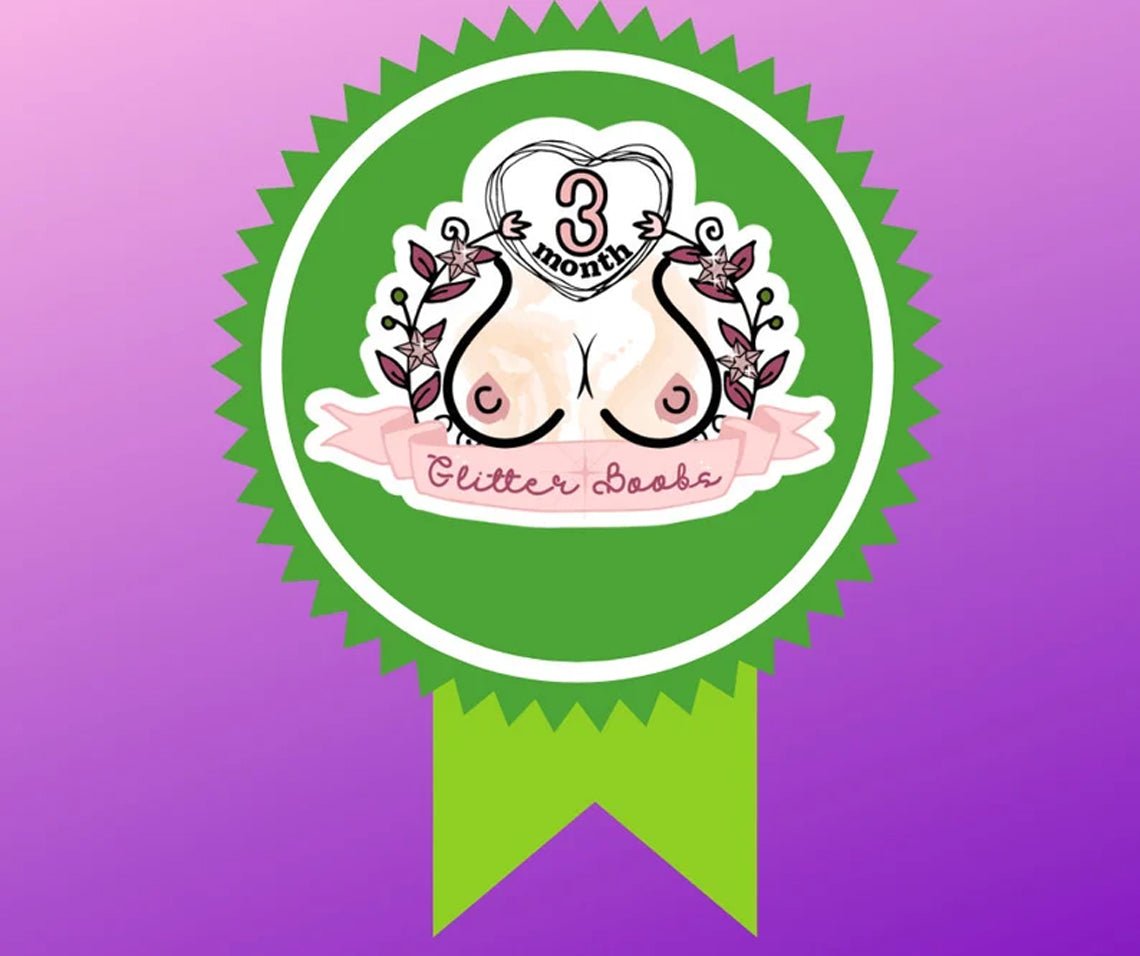 3 Month Milestone: Glitter Boobs - Sticker