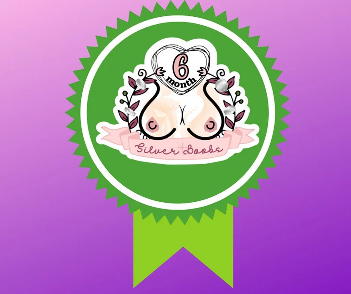 6 Month Milestone: Silver Boobs - Sticker