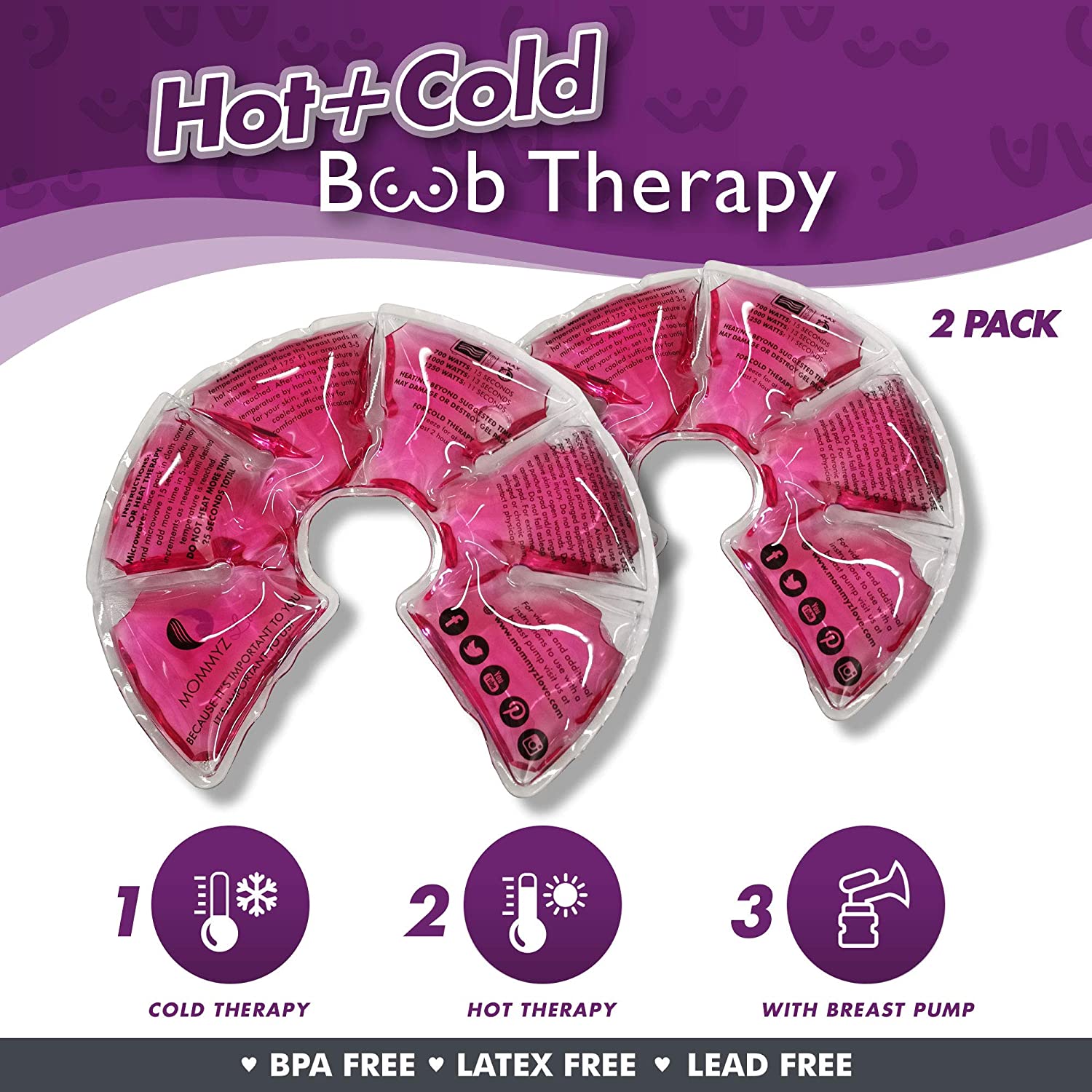 Breast Therapy Gel Nursing Pads For Breastfeeding + Kids Ice Pack