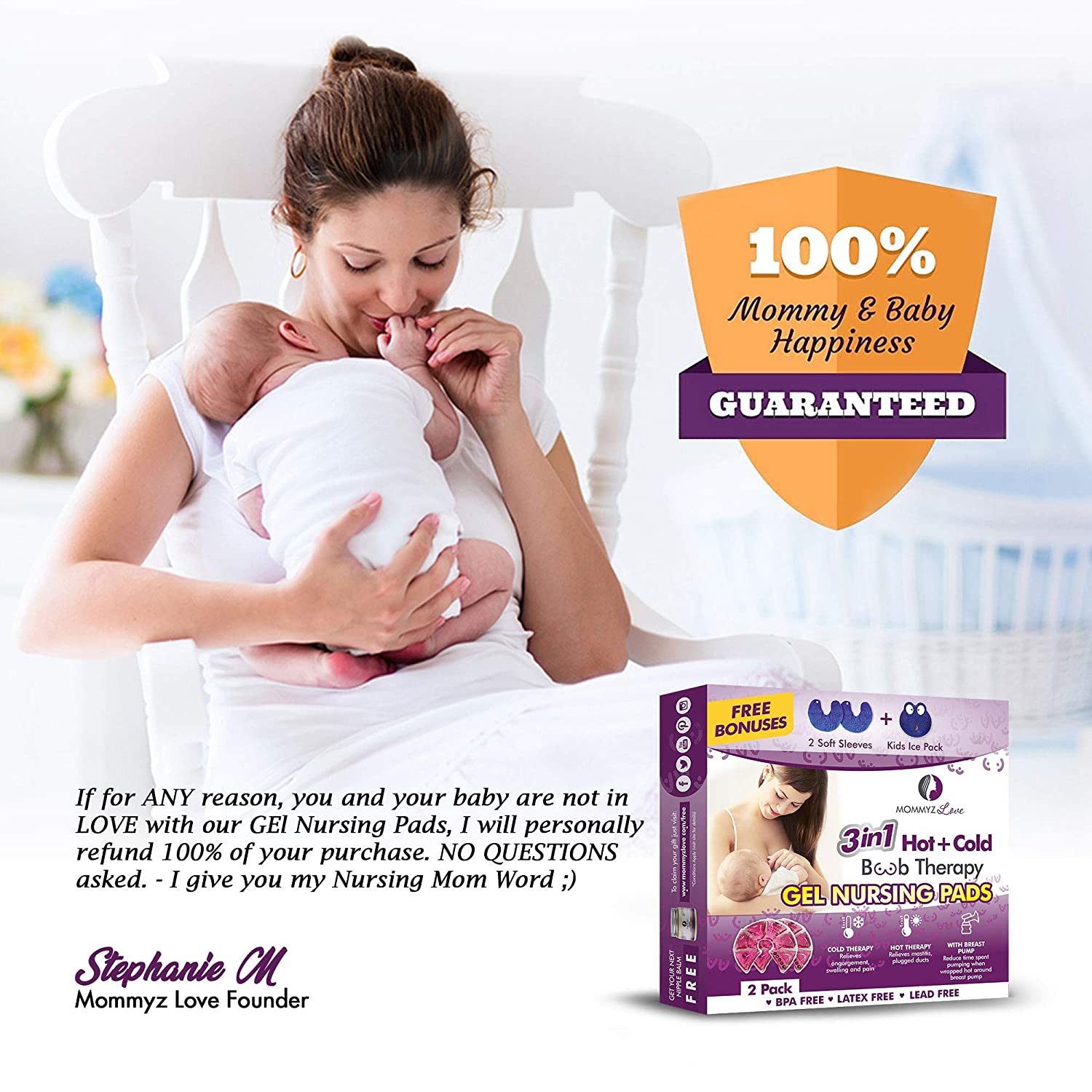 Breast Therapy Gel Nursing Pads For Breastfeeding + Kids Ice Pack