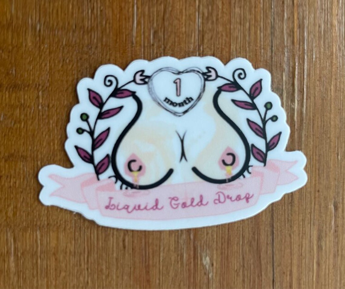 Breastfeeding Award Sticker 1 Month - Liquid Gold Drop