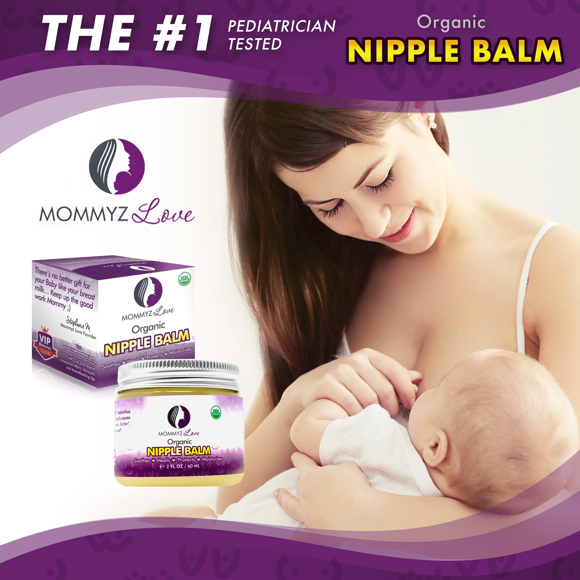 Breastfeeding Nipple Cream to Relieve Sore - Dry and Cracked Nipples, 2oz, 1 Jar