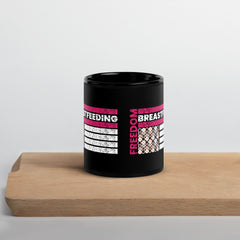 Freedom to Breastfeed - Black Glossy Mug