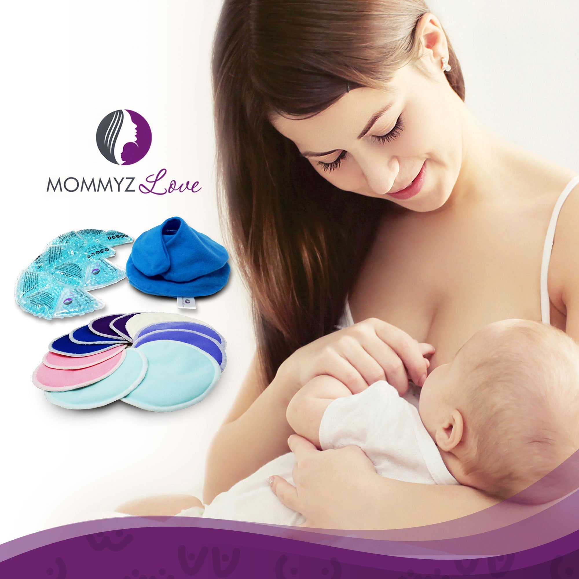 Gel Nursing Pads For Hot And Cold Breast Therapy + Washable Organic Bamboo Nursing Pads