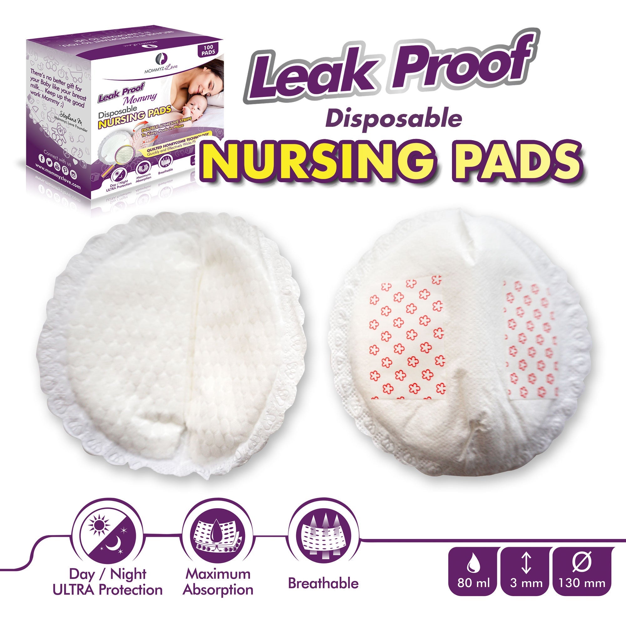 Leak Proof Bundle: Washable & Disposable Nursing Pads Kit for every situation, whether at home or on the go