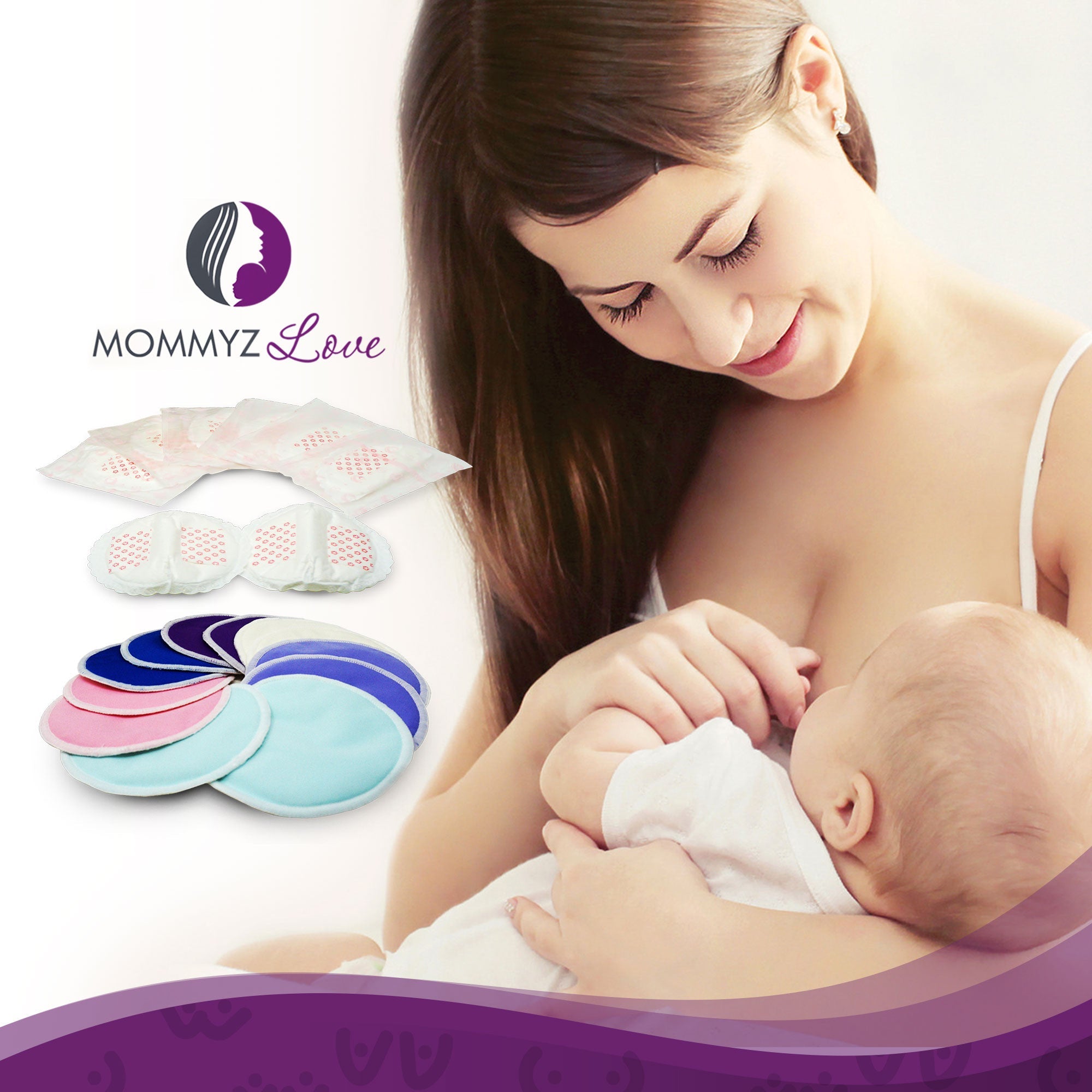 Leak Proof Bundle: Washable & Disposable Nursing Pads Kit for every situation, whether at home or on the go