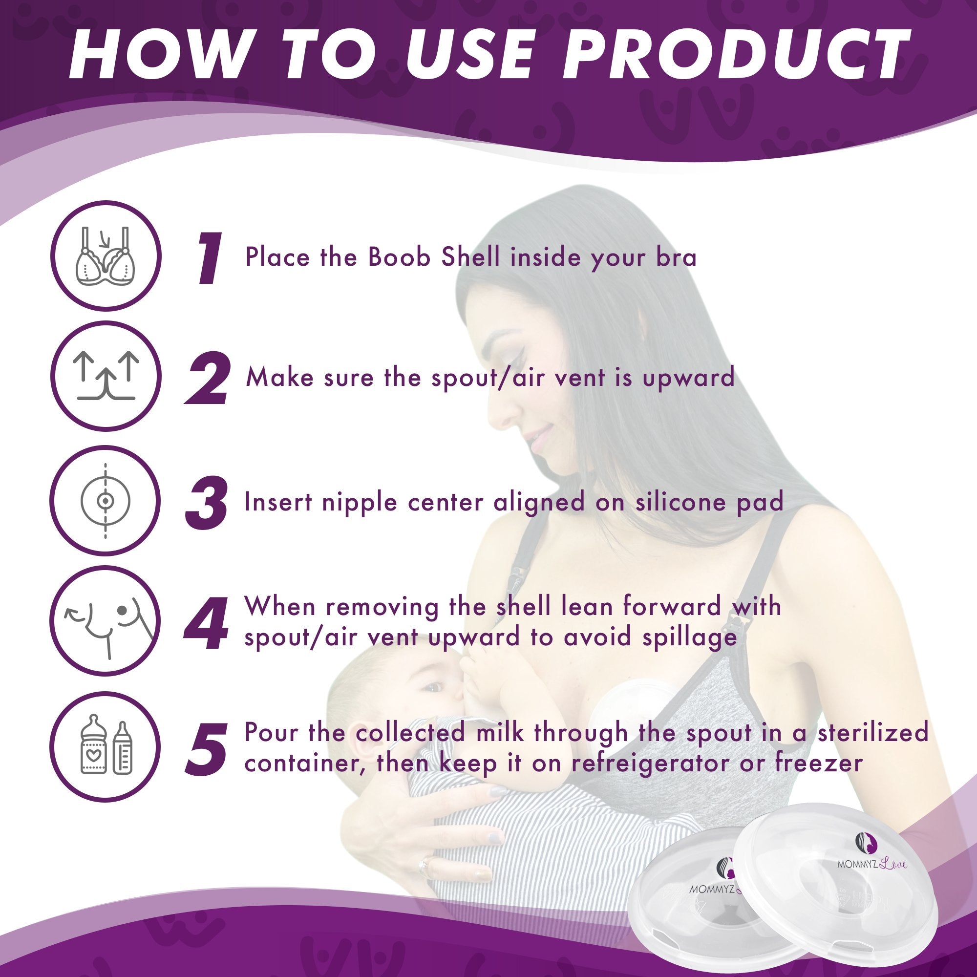 Mommyz Love Breast Shell & Milk Catcher for Breastfeeding