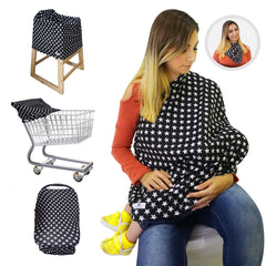 4 in 1 Multi Use Nursing Cover, Breastfeeding Cover, Car Seat Cover for Baby, 1 Pack