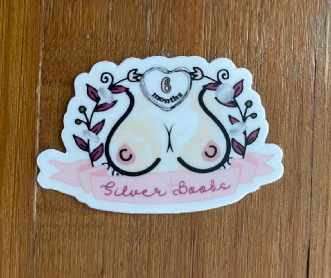 6 Month Milestone: Silver Boobs - Sticker