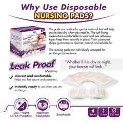 Disposable Nursing Pads: Super Soft - Extra Absorbent, wrapped with 5 Layers for extra Day and Night Protection (100 Pack)
